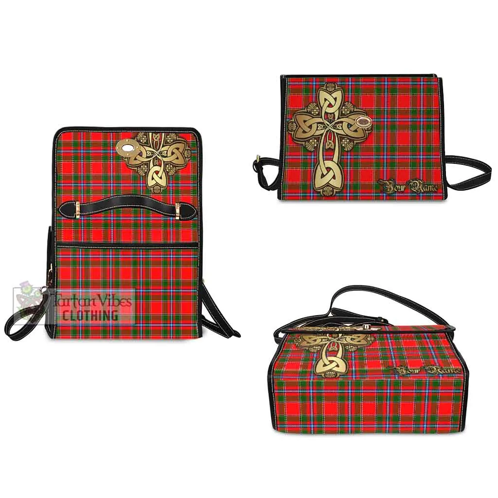 Butter Tartan Waterproof Canvas Bag Golden Thistle Celtic Cross Style