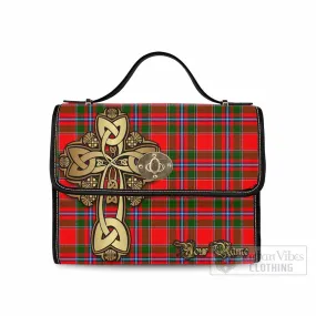 Butter Tartan Waterproof Canvas Bag Golden Thistle Celtic Cross Style