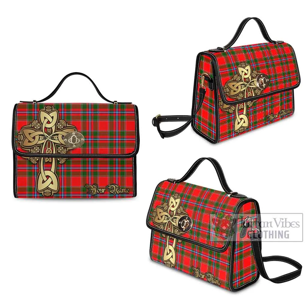 Butter Tartan Waterproof Canvas Bag Golden Thistle Celtic Cross Style