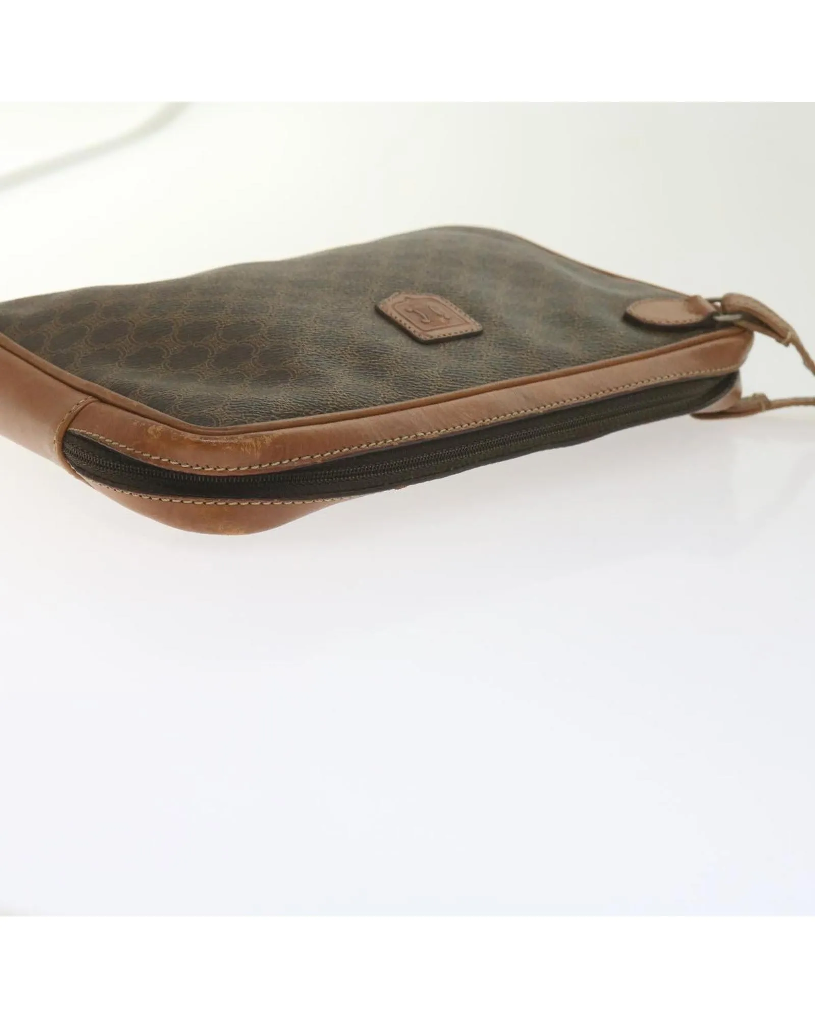 Canvas Clutch Bag with Leather Accents