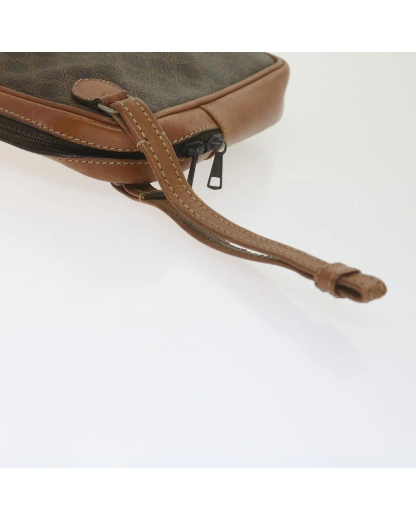 Canvas Clutch Bag with Leather Accents