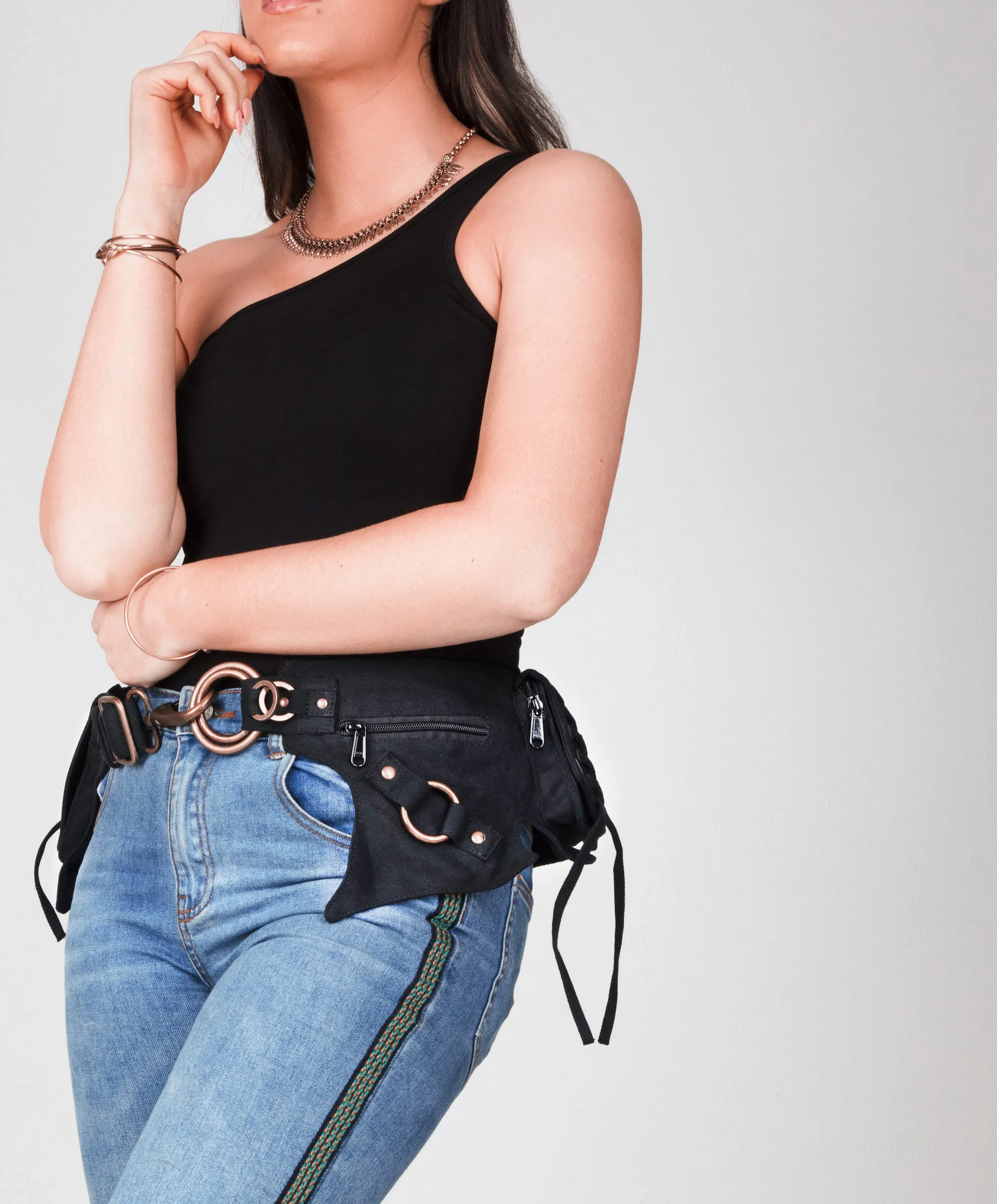 Canvas Corset Belt - Black