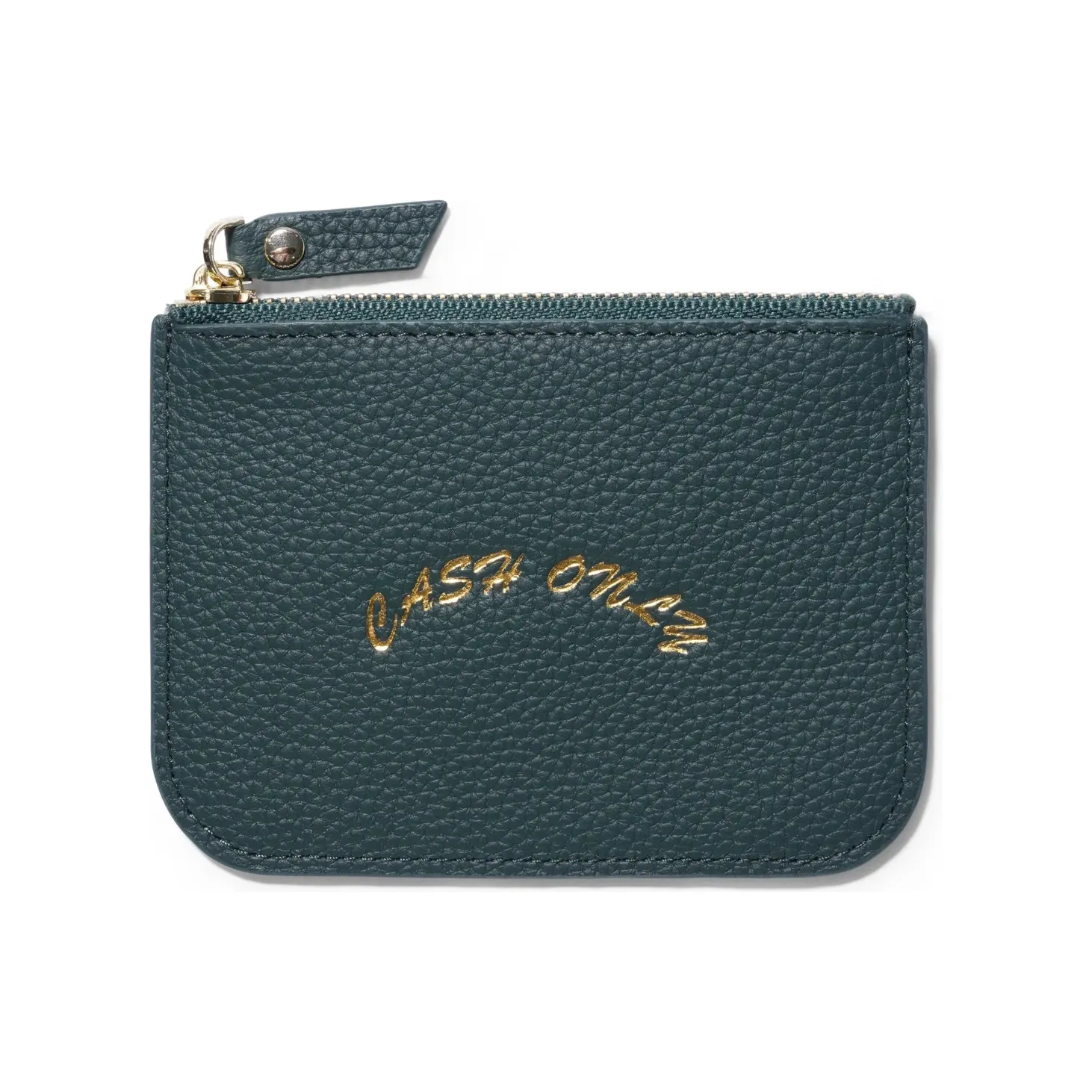 Cash Only Leather Zip Wallet