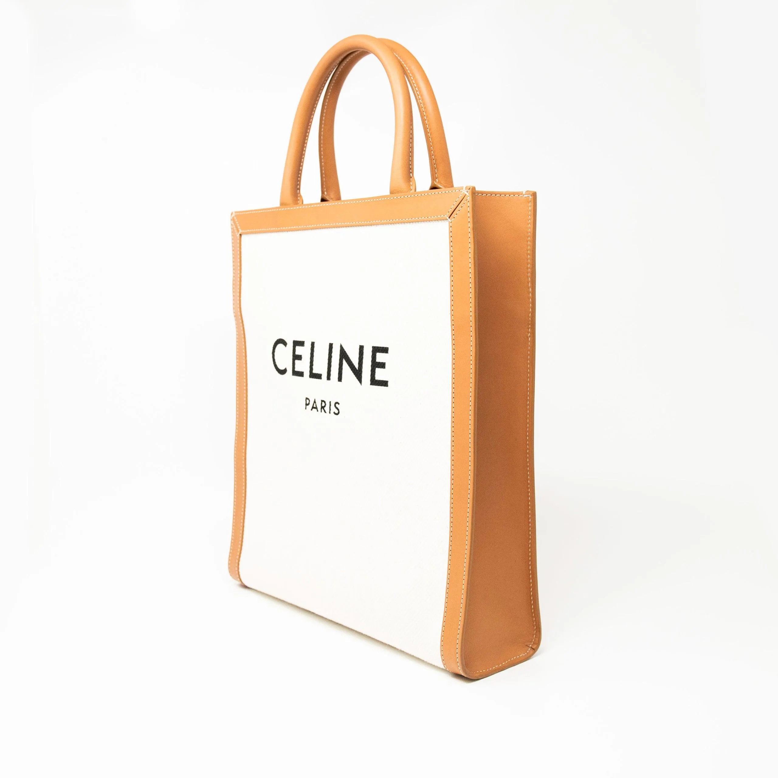 Celine Beige Canvas Small Cabas Bag