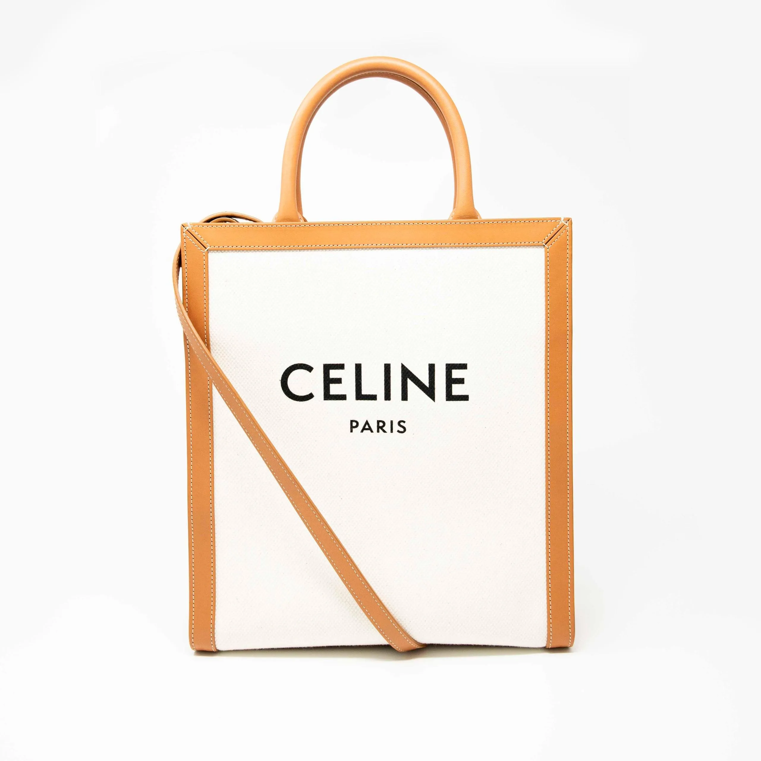 Celine Beige Canvas Small Cabas Bag