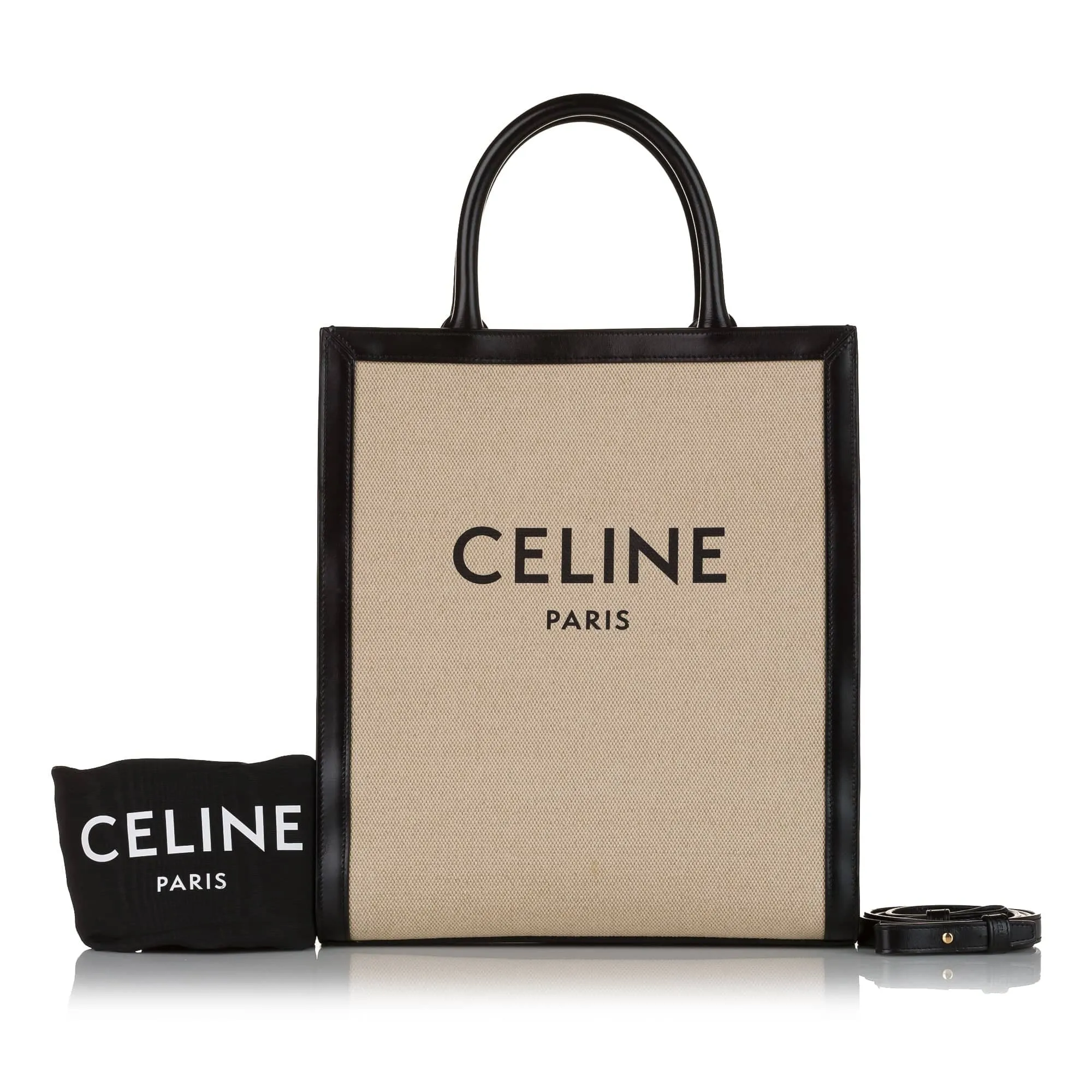 Celine Cabas Tote Bag Brown Canvas