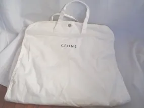 CELINE Zip Folding Garment Bag Cloth TRAVEL ORGANIZER CREME WHITE 46 x 24"