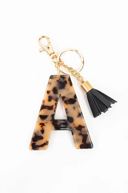 Chunky Acetate Letter Keychain