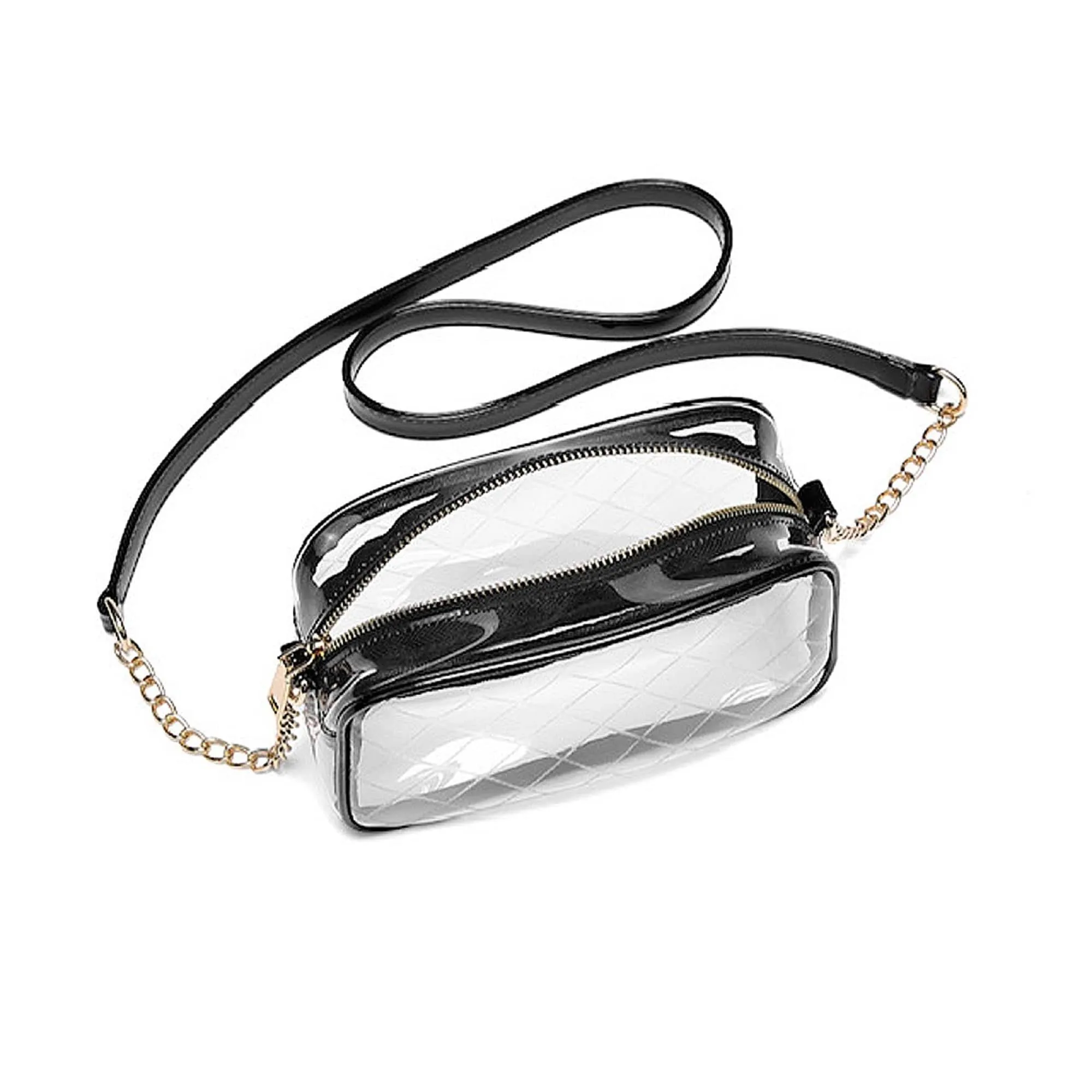 CL833 Clear Chain Strap Crossbody Bag