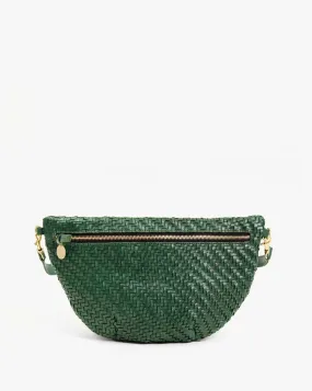 Clare V Grande Fanny Evergreen Woven Zig Zag