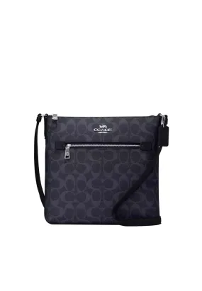 Coach Rowan File Crossbody Bag In Signature Canvas In Denim Midnight Navy CS192