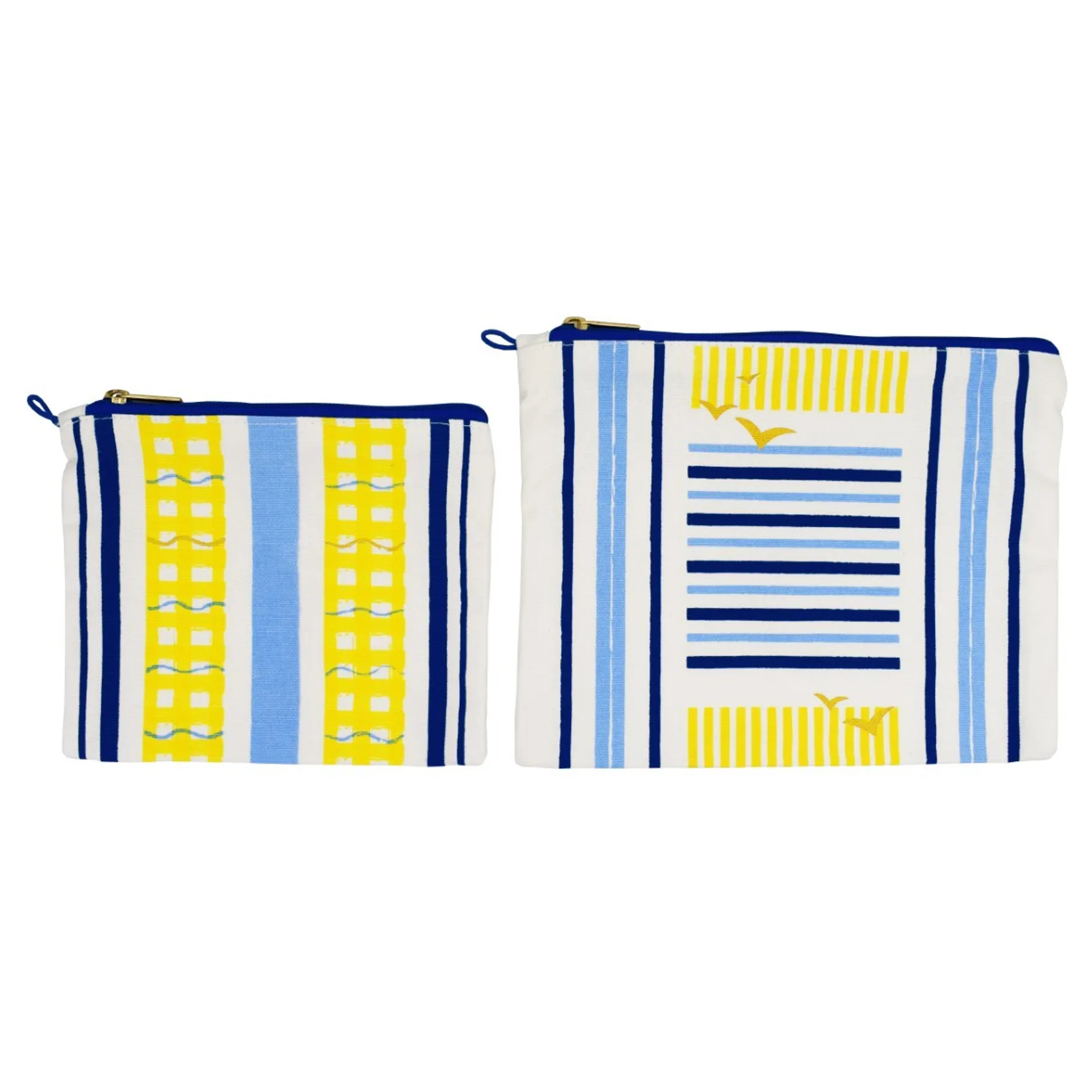 Coastal Set of 2 Canvas Pouches