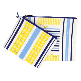 Coastal Set of 2 Canvas Pouches