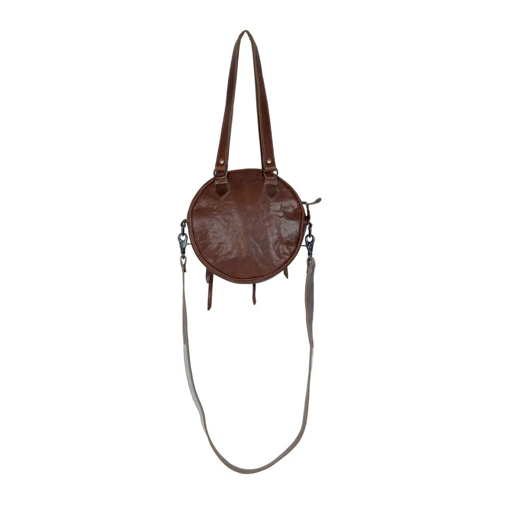 Concept Leather Round Shoulder Bag