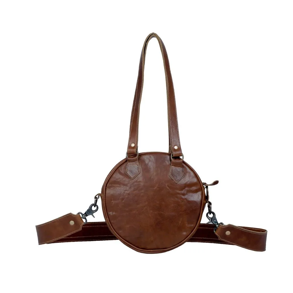 Concept Leather Round Shoulder Bag