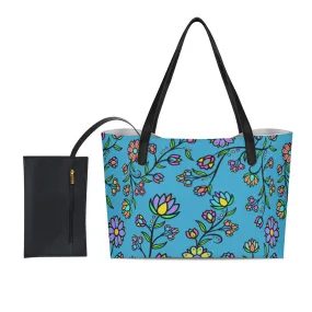 Cosmic Whisper Pastel Rainy Horizon Shopping Tote Bag With Black Mini Purse