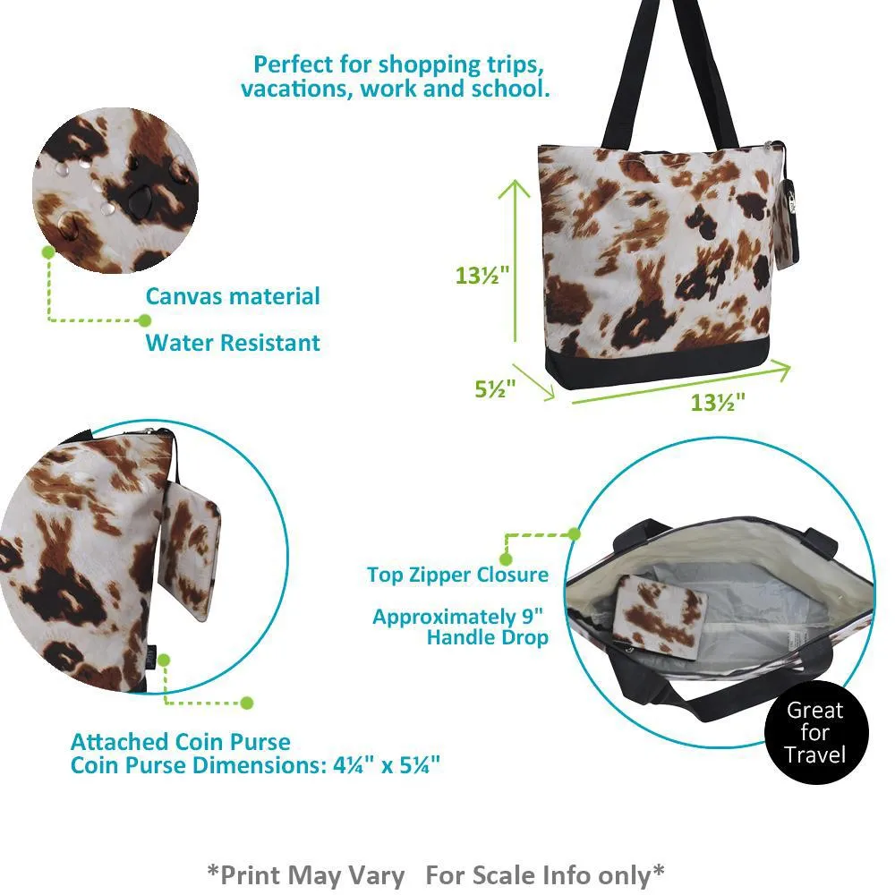 Cow Print NGIL Canvas Tote Bag