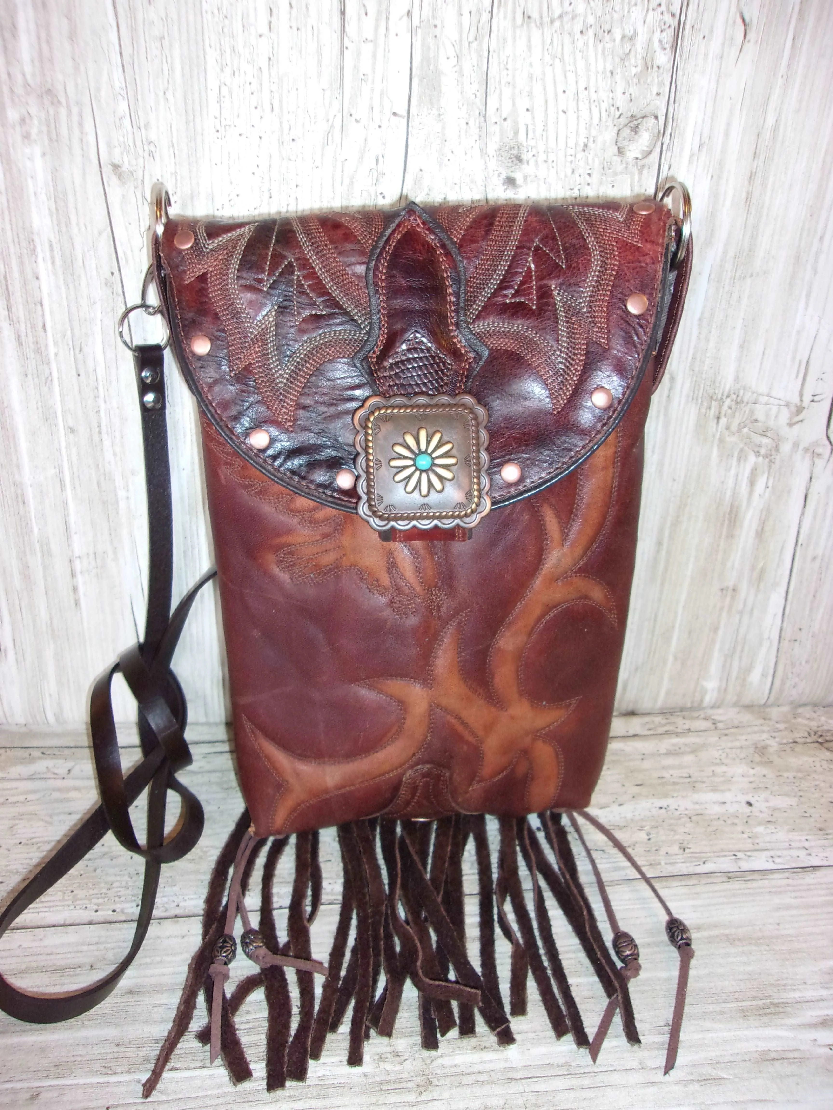 Cowboy Boot Crossbody Fringe Hipster Bag HP966