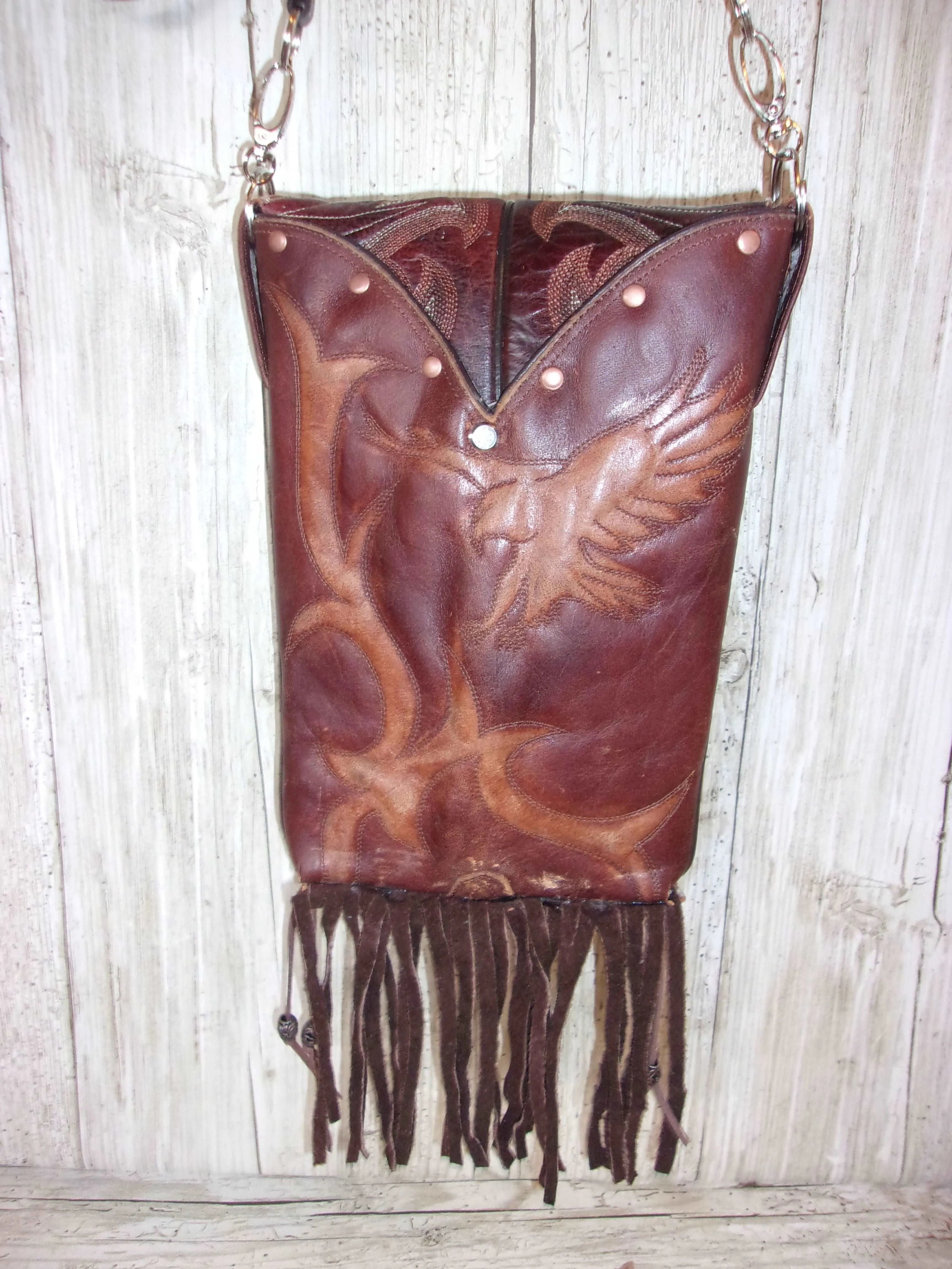 Cowboy Boot Crossbody Fringe Hipster Bag HP966