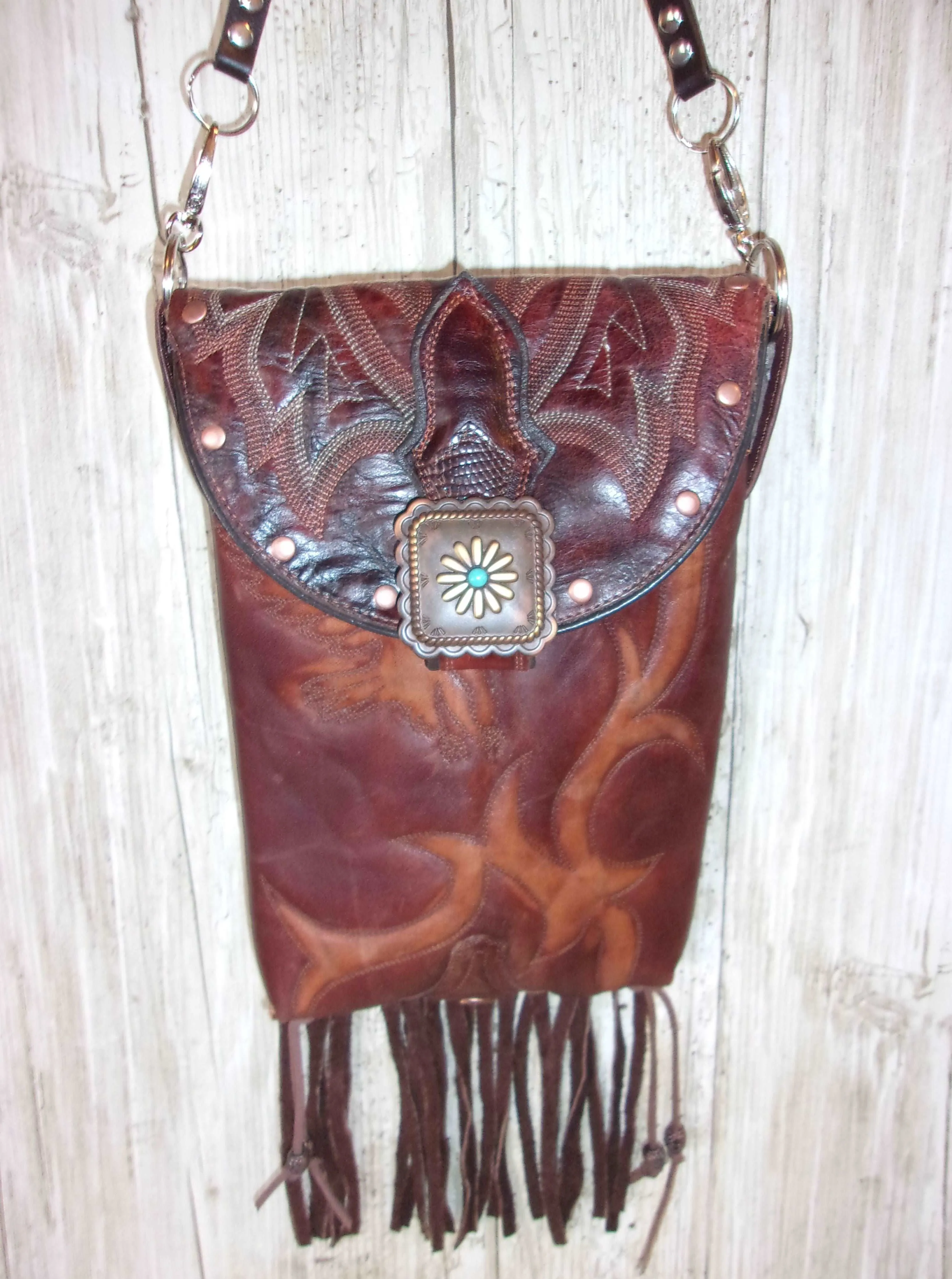 Cowboy Boot Crossbody Fringe Hipster Bag HP966