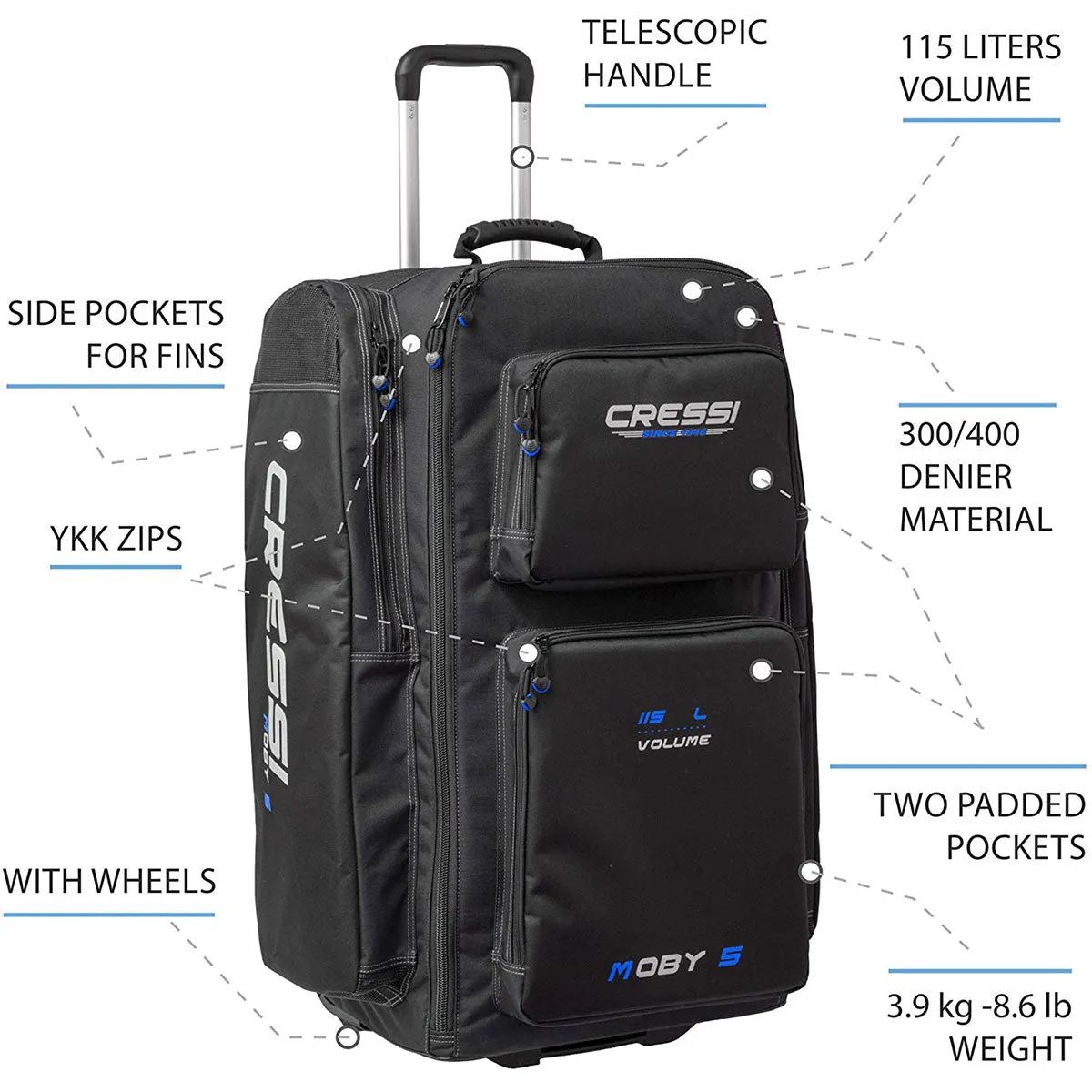 Cressi Moby 5 Bag with Wheels