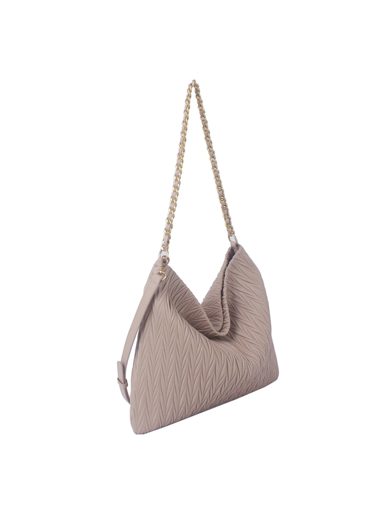 CSD019 Chevron Embossed Chain Strap Hobo Bag