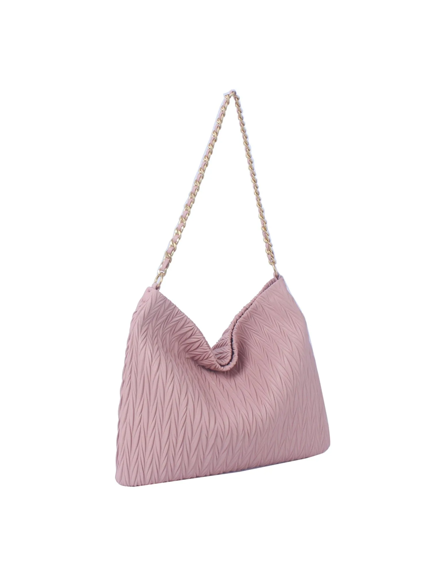 CSD019 Chevron Embossed Chain Strap Hobo Bag