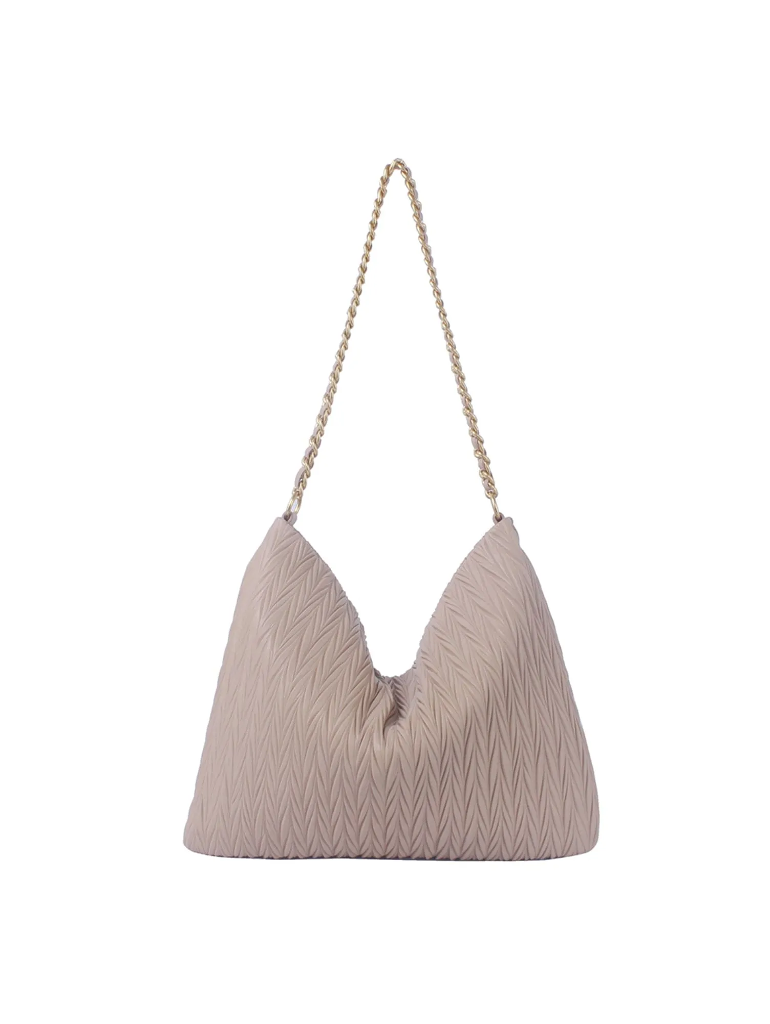 CSD019 Chevron Embossed Chain Strap Hobo Bag