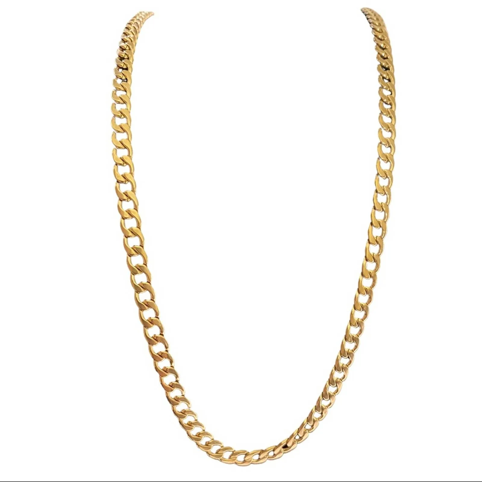 Cuban 18KGP Gold Chain Link Necklace 30” NEW