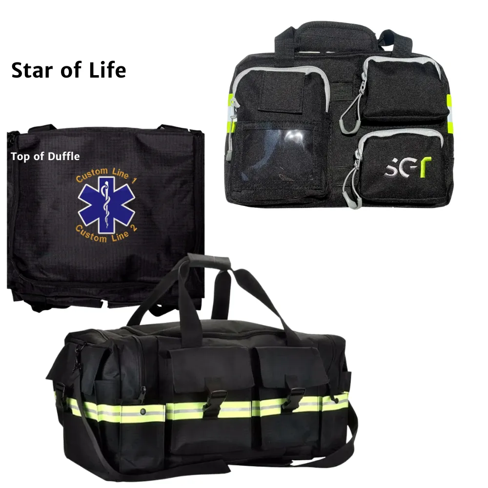 Customized XL Fire Station Duffel Bag & Ready Bag Bundle