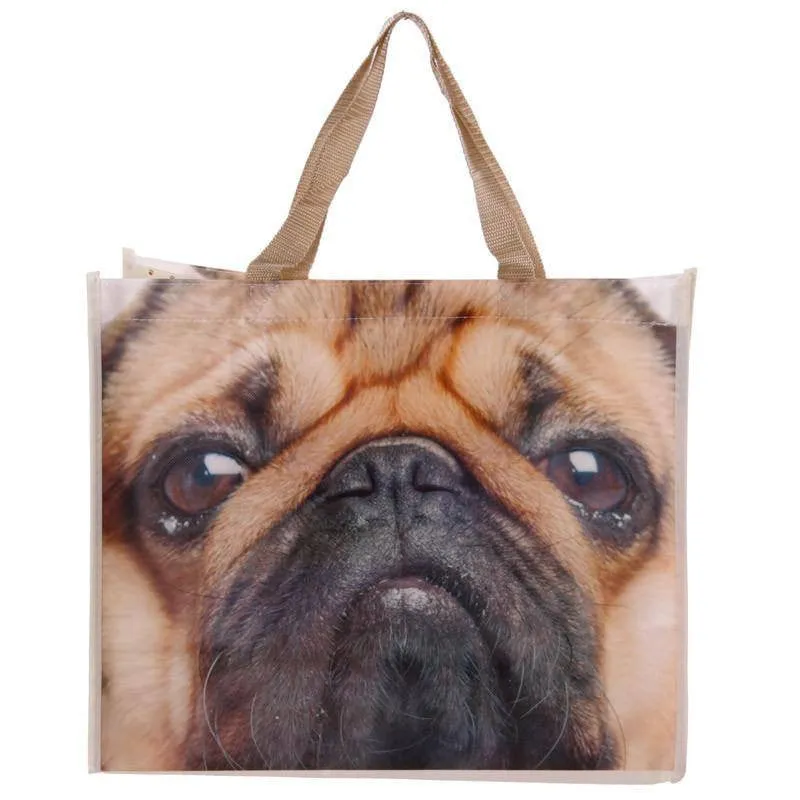 Cute Pug Design Durable Reusable Shopping Bag