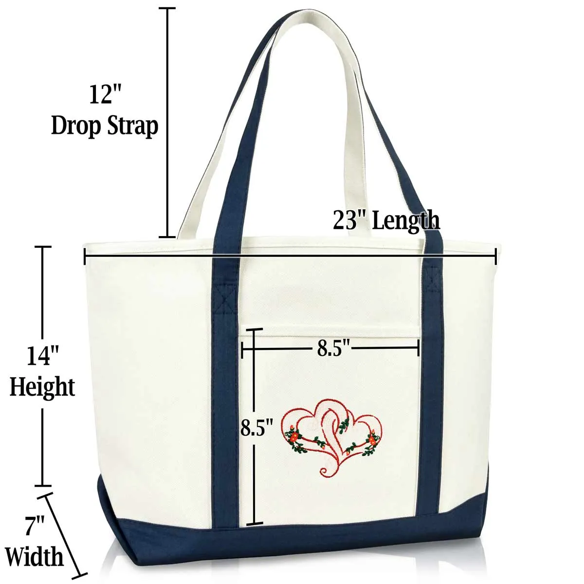 Dalix Knotted Heart Tote Bag