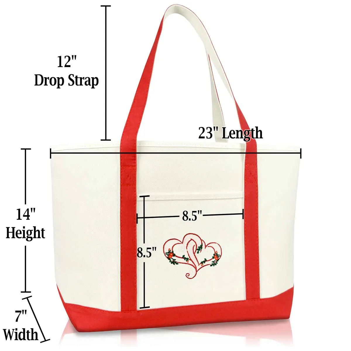 Dalix Knotted Heart Tote Bag