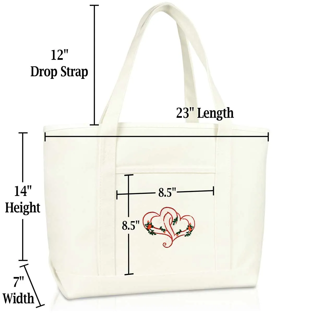 Dalix Knotted Heart Tote Bag