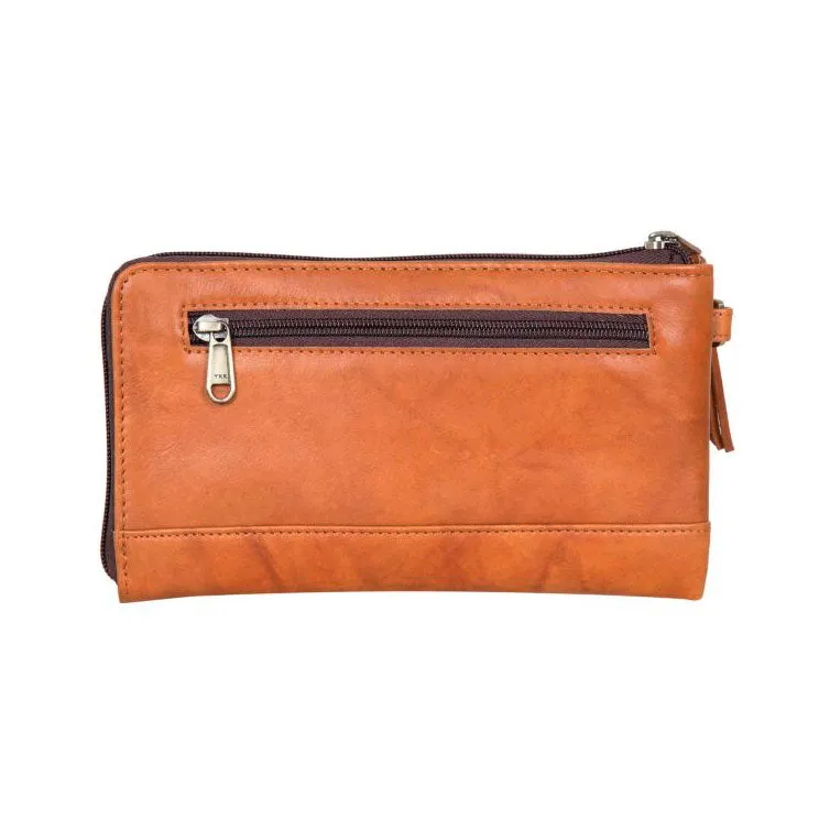 Dallas Clutch Wallet - Jersey Hairon & Tan Leather