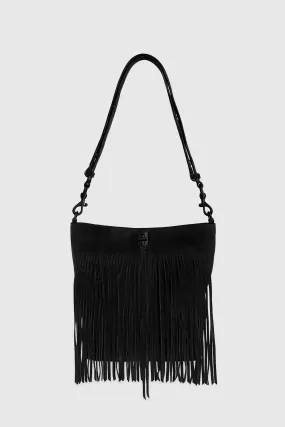 Darren Bucket With Fringe Bag In Black