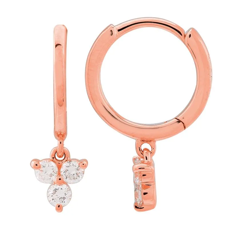 Diamond Trio Dangle Huggies