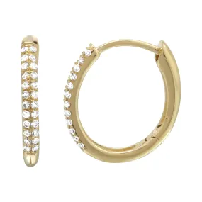 Diamond Tube Hoop Earrings