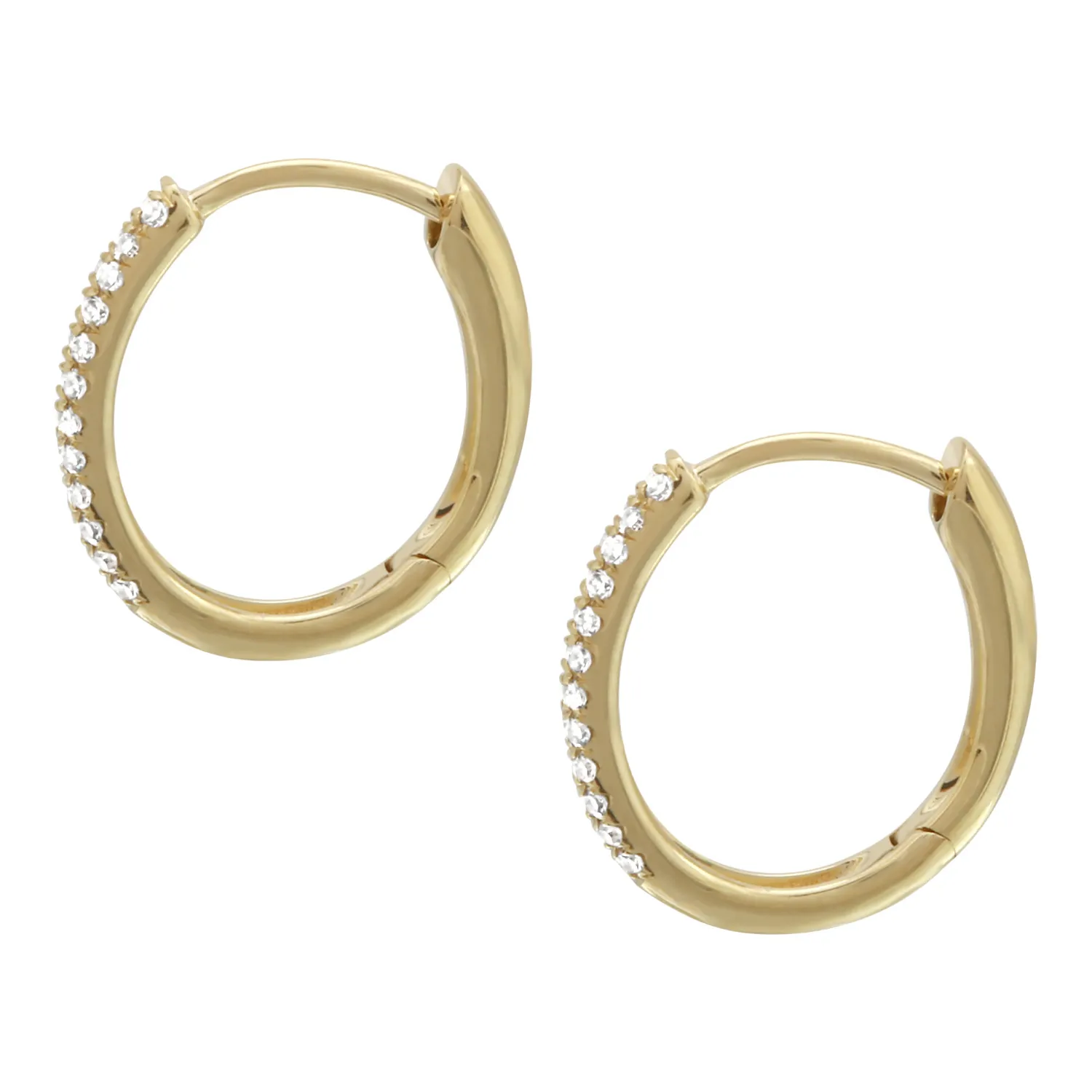 Diamond Tube Hoop Earrings