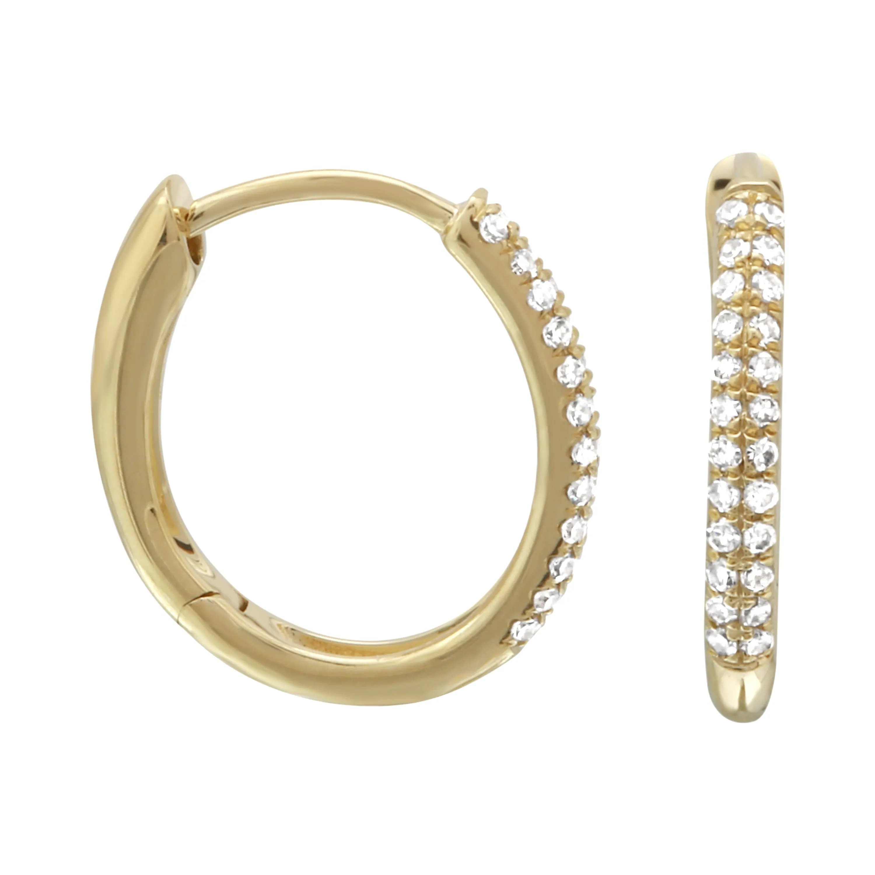 Diamond Tube Hoop Earrings