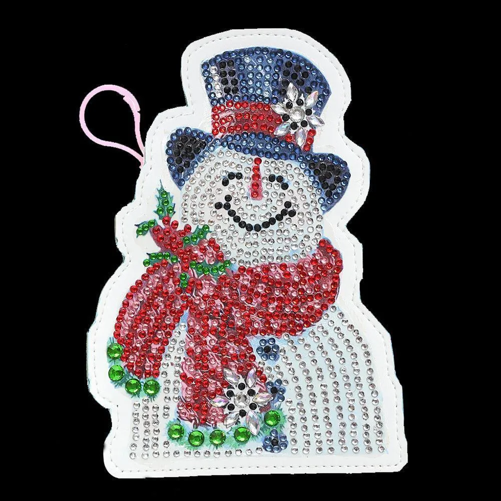 DIY Special Shaped Diamond Wallet Snowman Coin Purse Keychain