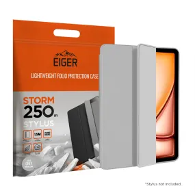 Eiger Storm 250m Stylus Case for iPad Air 13 (2024)/ Pro 12.9 (2022)/(2021) in Light Grey