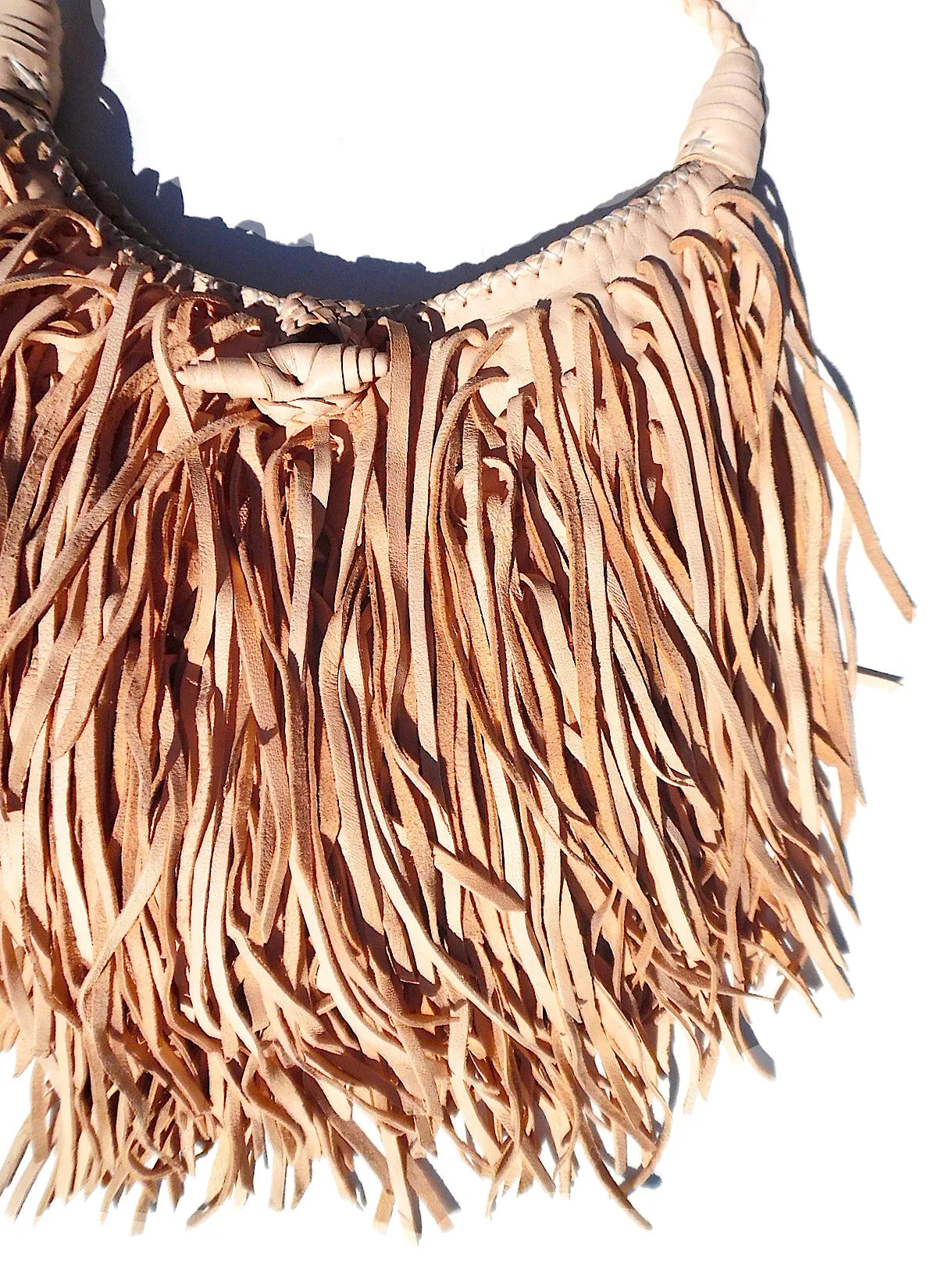 El Fleco Crossbody Fringe Bag Rainbow Leather