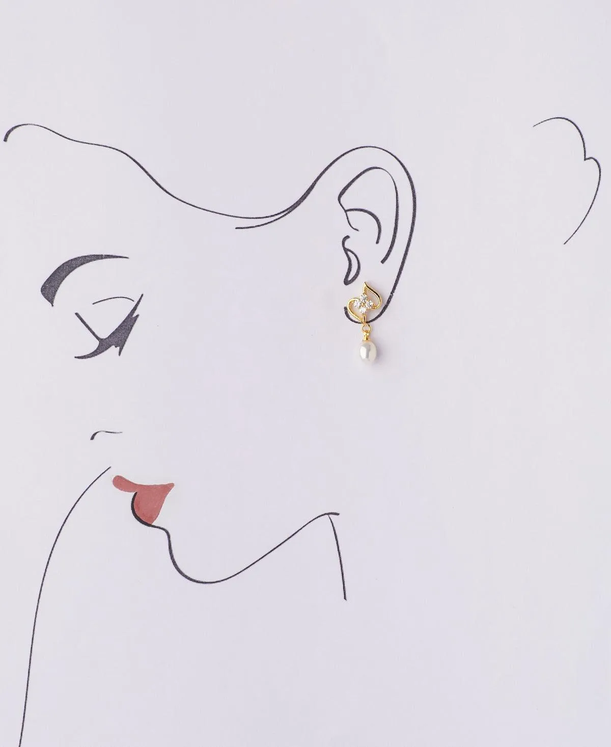 Elegant Real Pearl Hang Earring