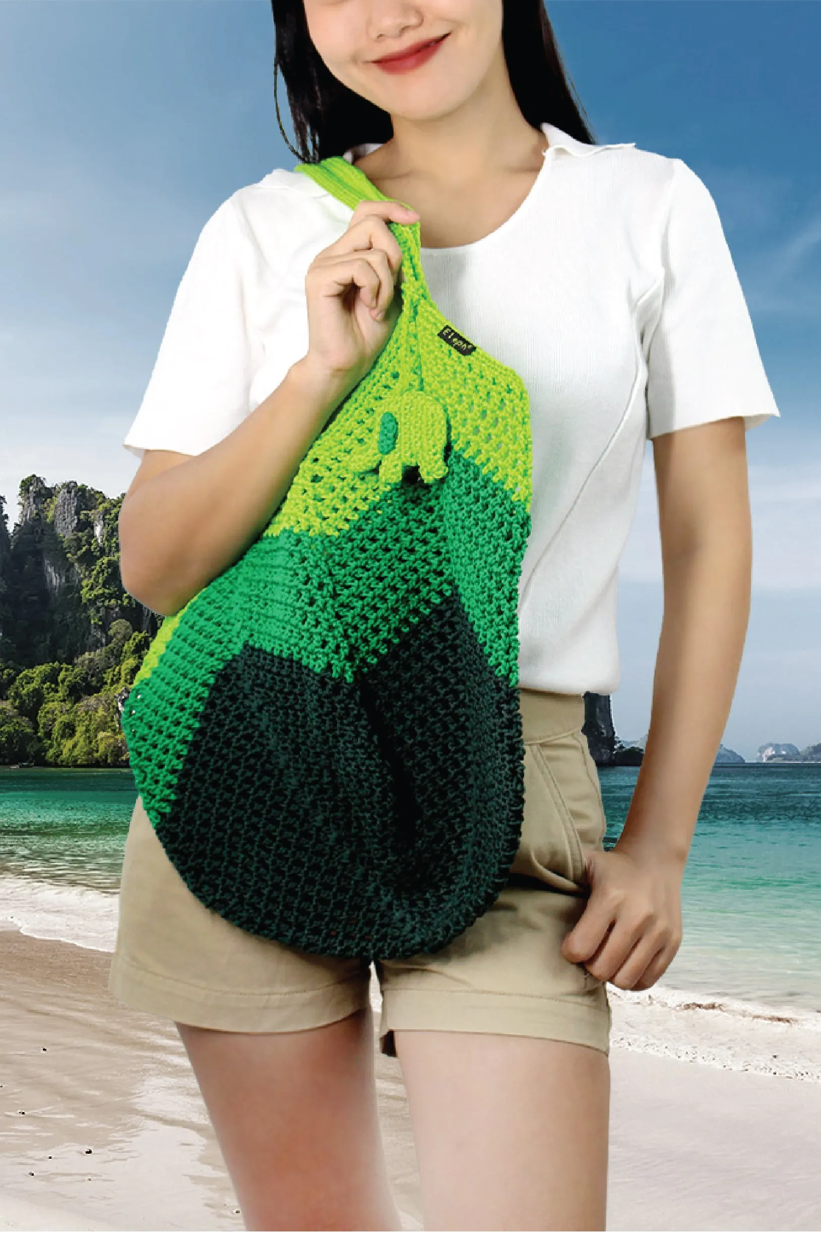 ELEPH ZIGZAG CROCHET - L : Green