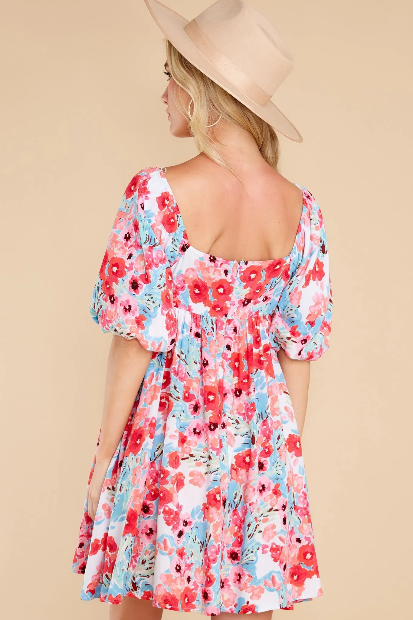 Enchanting Ways Hot Pink Floral Print Dress