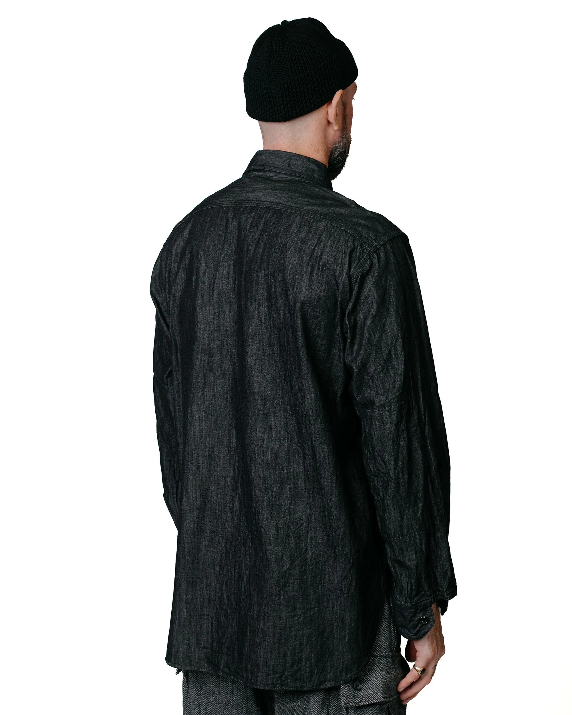 Engineered Garments Work Shirt Black Cotton Denim Shirting