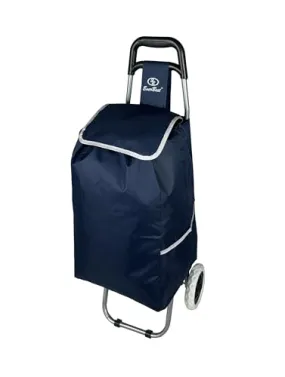 EverBest® Collapsible Shopping Trolley Bag with Wheels | Grocery, Fruits, Vegetables Basket | Laundry Cart | 38 litres Capacity (Blue)