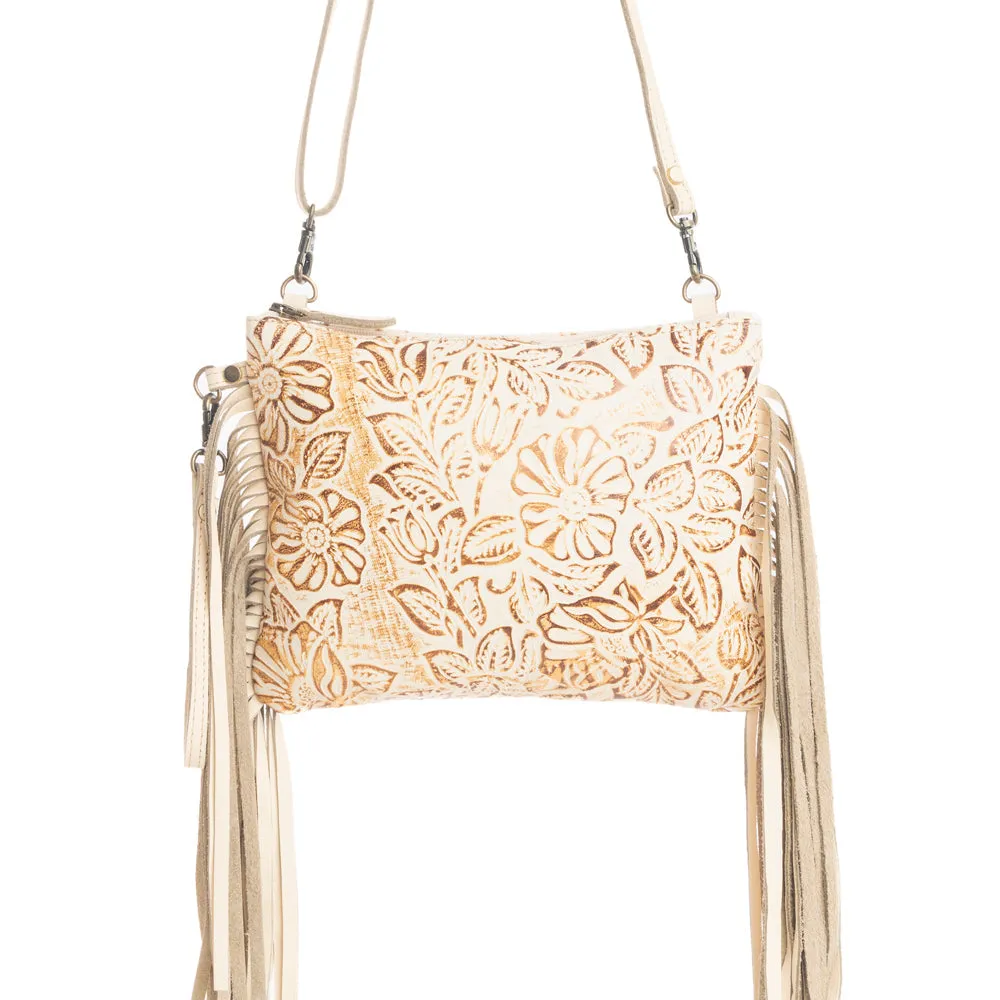 Fennington Leather Bag in Ivory & Gold