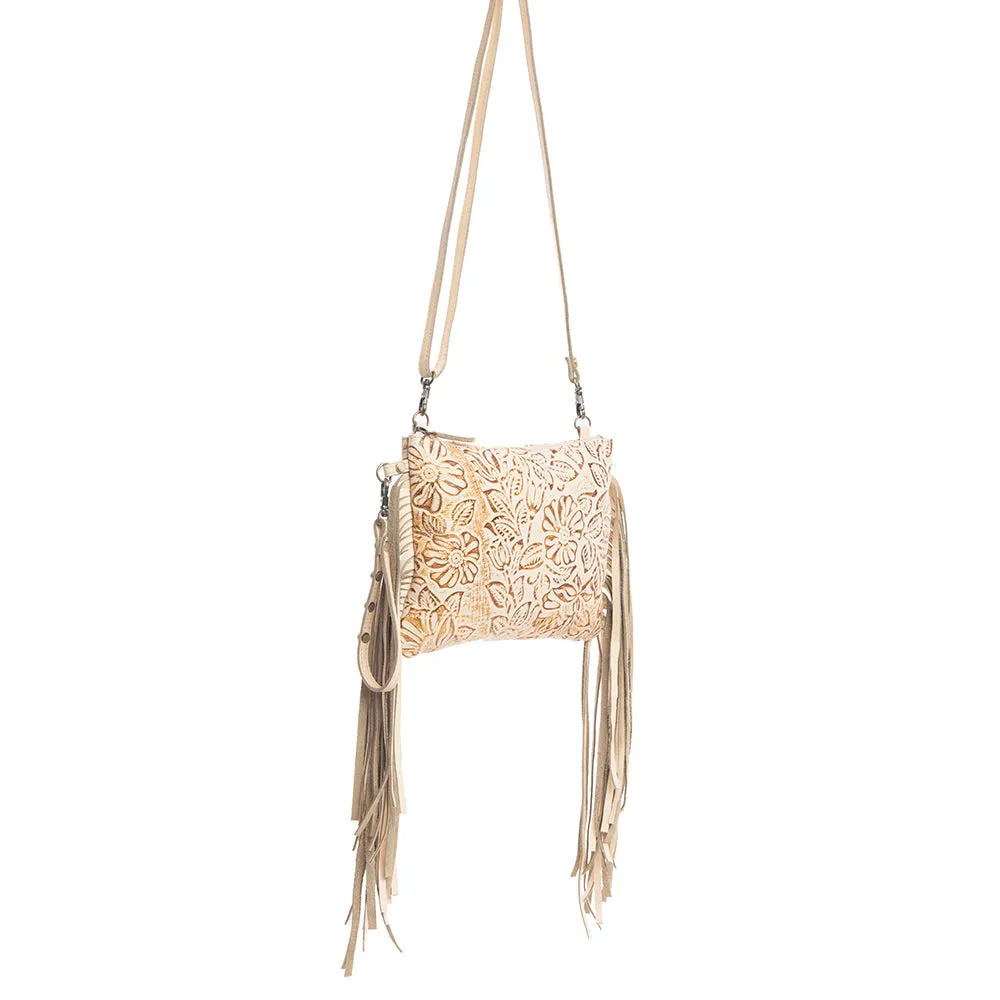 Fennington Leather Bag in Ivory & Gold